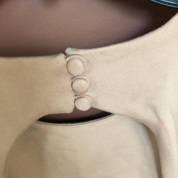 Sexy bodycon sleeveless black and beige dress - Picture 3 of 8